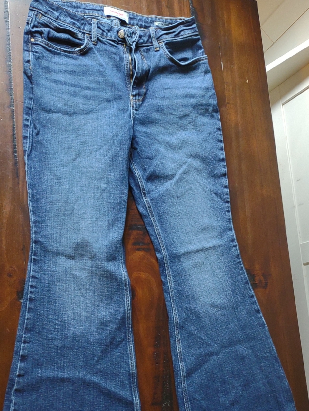 Wrangler Women's High Rise Fierce Flare Jeans with Signature W Pocket Stitch